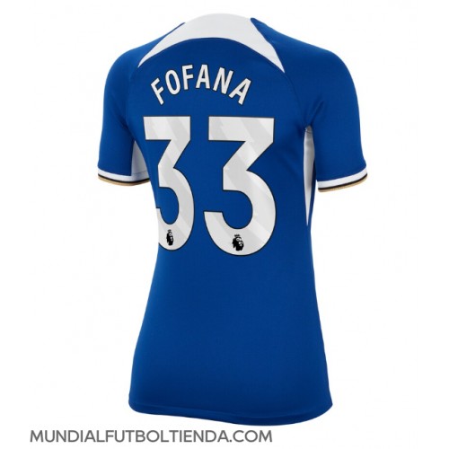 Camiseta Chelsea Wesley Fofana #33 Primera Equipación Replica 2023-24 para mujer mangas cortas